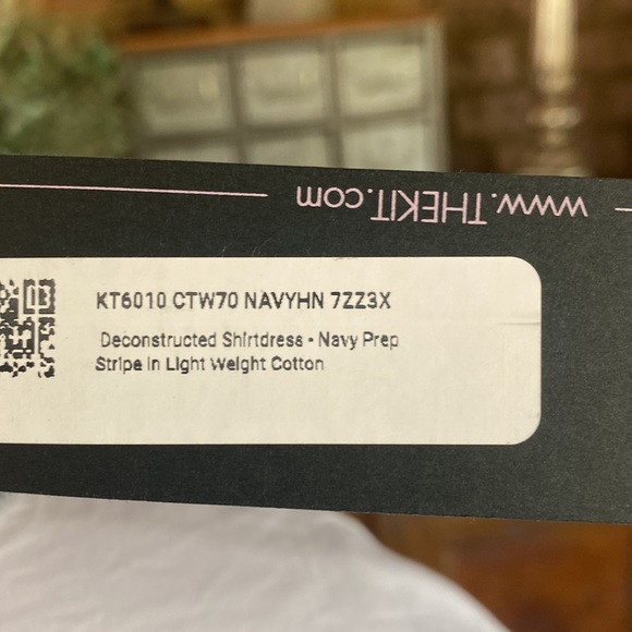 THE KIT. DECONSTRUCTED SHIRT DRESS NAVY STRIPE IN LIGHTWEIGHT COTON 3X NEW - Picture 8 of 14